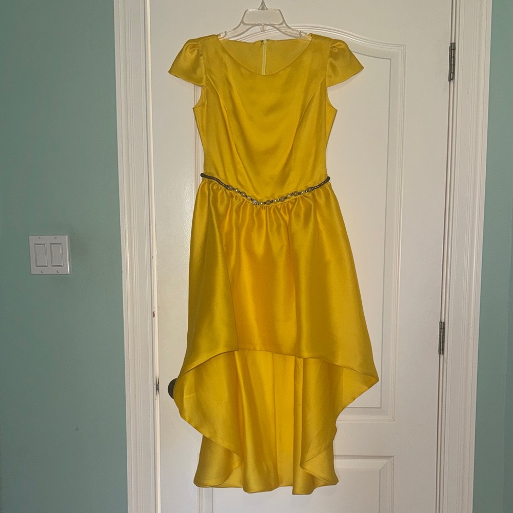 Elegant Yellow High-Low Dress